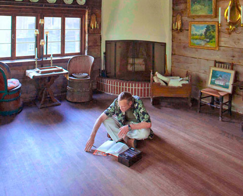 Jim reading in the Studio 